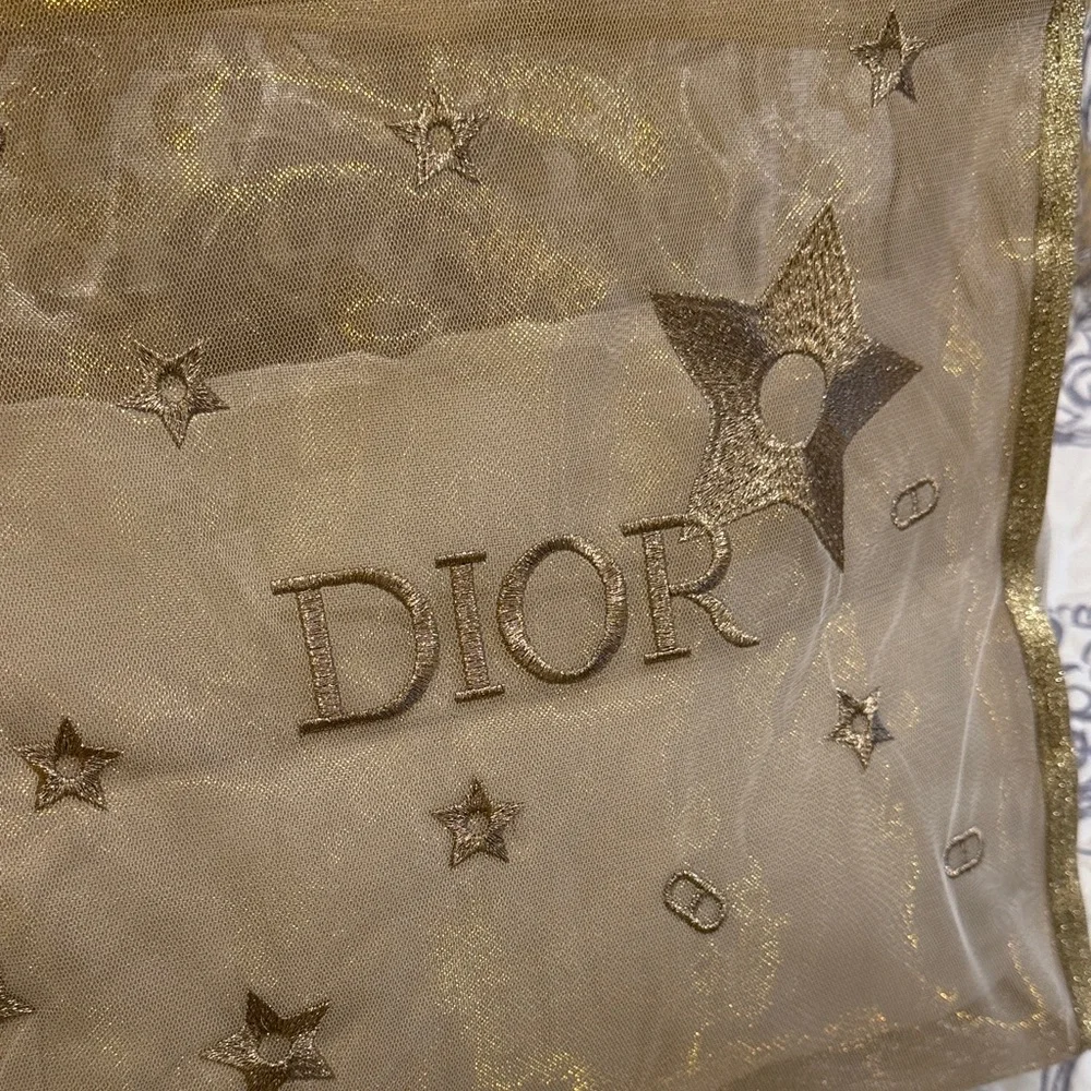 Dior Metallic Gold Star Mesh Tote - Picture 2 of 13